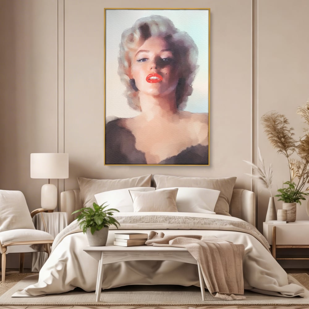 Tablou Canvas Premium LuxCanva® A1361, Marilyn Monroe ,  Living, Actrita, Sex Simbol, Diva, Cantareata, Dressing, Culori Vibrante