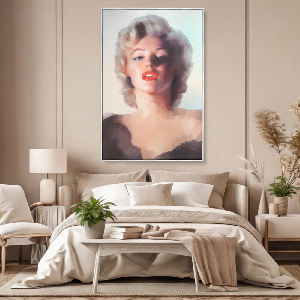 Tablou Canvas Premium LuxCanva® A1361, Marilyn Monroe ,  Living, Actrita, Sex Simbol, Diva, Cantareata, Dressing, Culori Vibrante