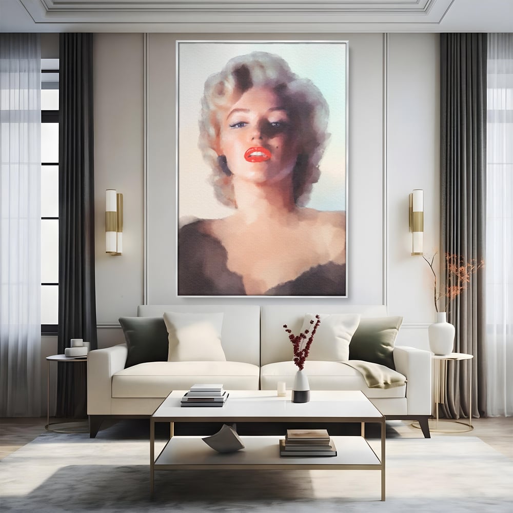 Tablou Canvas Premium LuxCanva® A1361, Marilyn Monroe ,  Living, Actrita, Sex Simbol, Diva, Cantareata, Dressing, Culori Vibrante