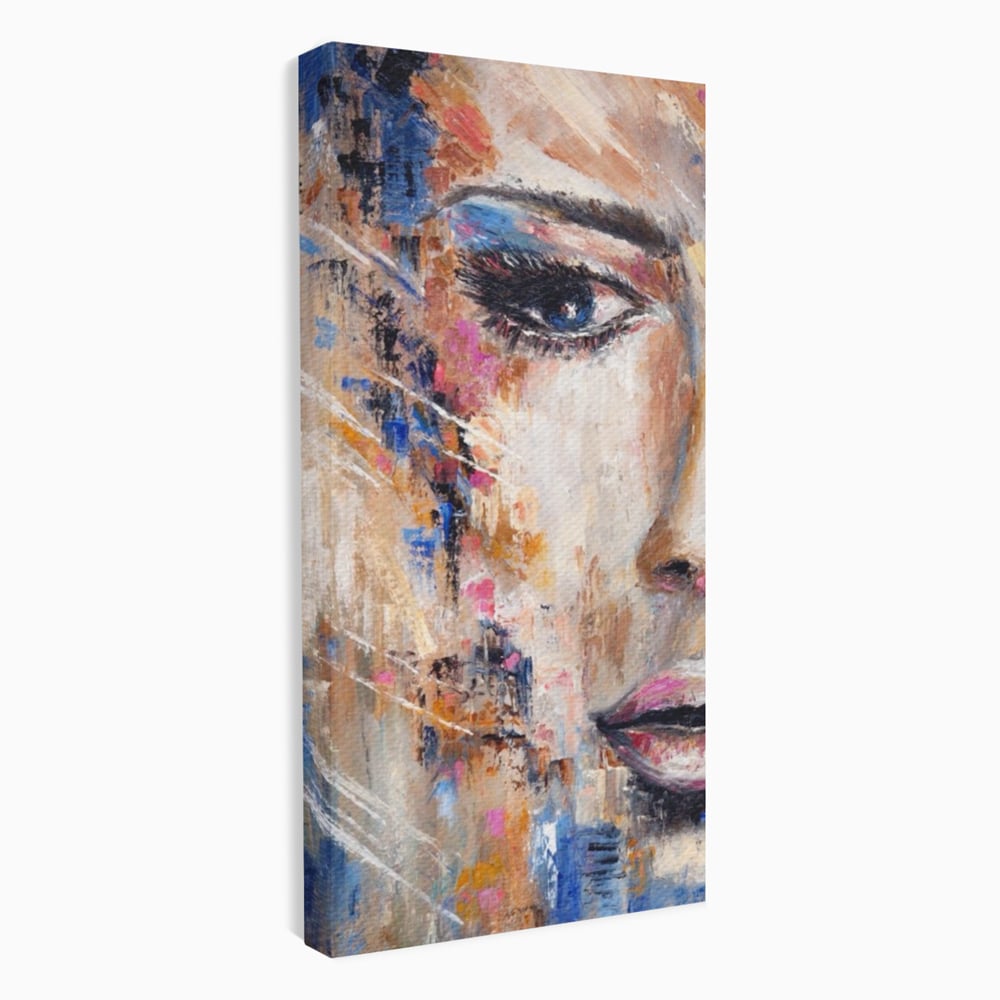 Leinwandbilder LuxCanva Premium Leinwandbilder® A1363, Portrait Blau, Wohnen, Frau, Chip, Mehrfarbig, Schönheit, Schlafzimmer, Lebendige Farben