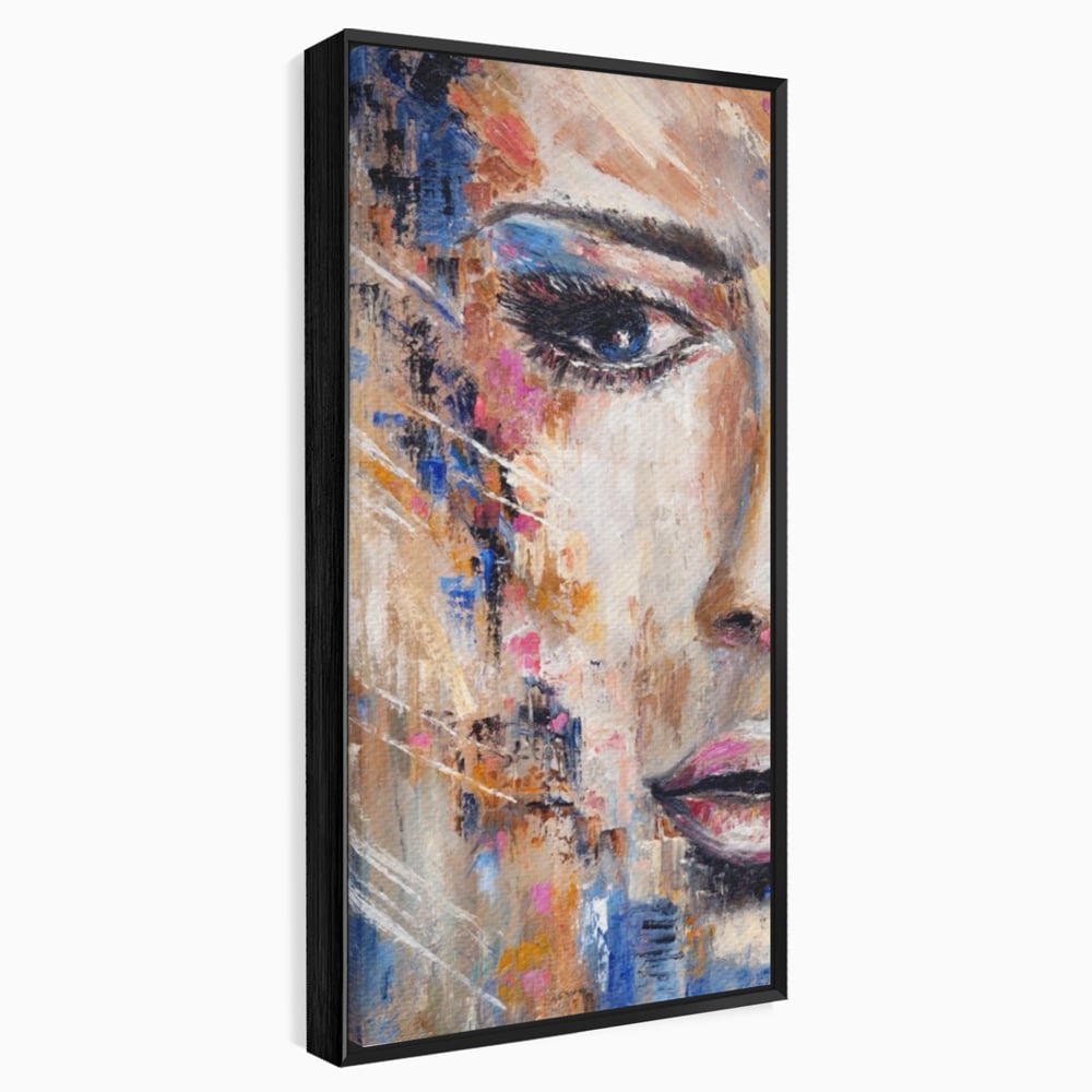 Leinwandbilder LuxCanva Premium Leinwandbilder® A1363, Portrait Blau, Wohnen, Frau, Chip, Mehrfarbig, Schönheit, Schlafzimmer, Lebendige Farben