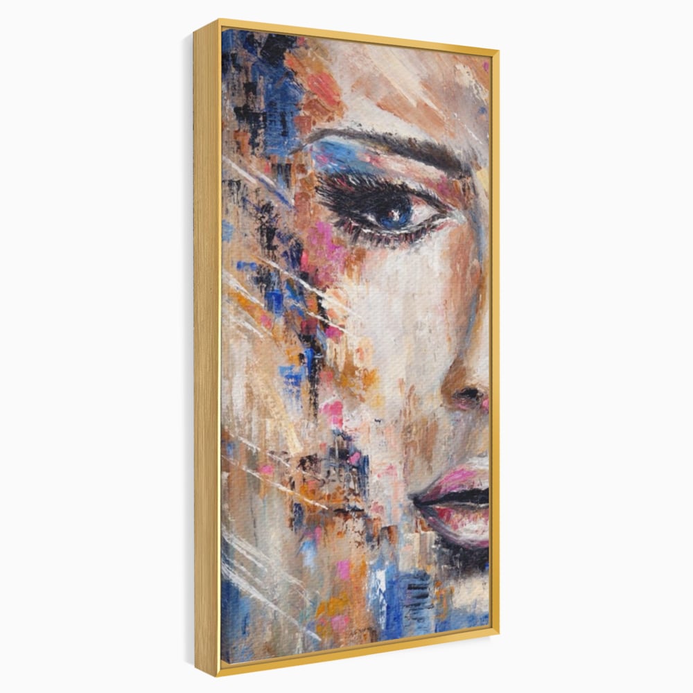 Leinwandbilder LuxCanva Premium Leinwandbilder® A1363, Portrait Blau, Wohnen, Frau, Chip, Mehrfarbig, Schönheit, Schlafzimmer, Lebendige Farben
