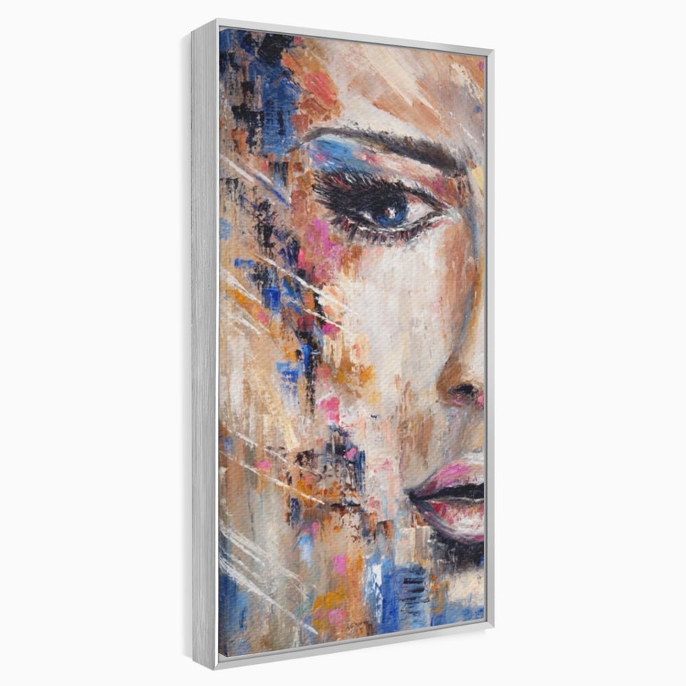 Leinwandbilder LuxCanva Premium Leinwandbilder® A1363, Portrait Blau, Wohnen, Frau, Chip, Mehrfarbig, Schönheit, Schlafzimmer, Lebendige Farben