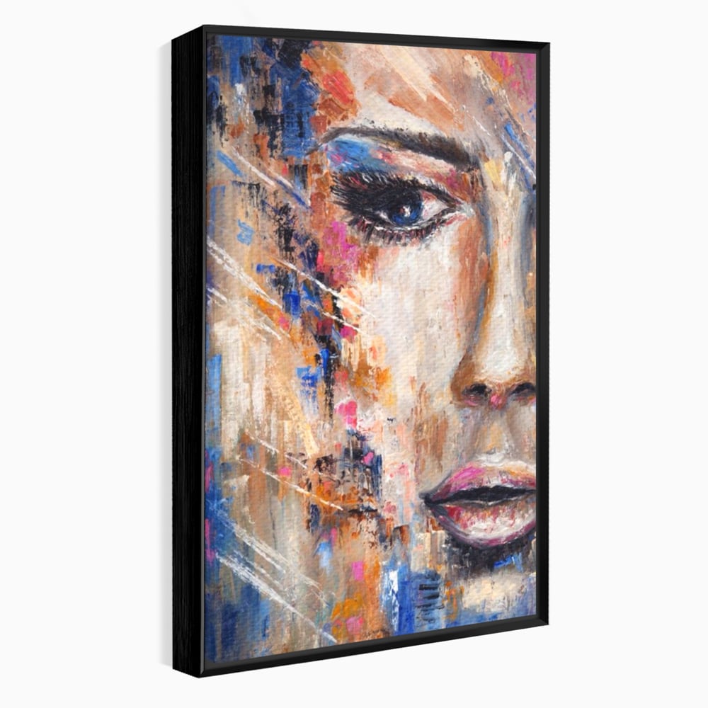 Leinwandbilder LuxCanva Premium Leinwandbilder® A1363, Portrait Blau, Wohnen, Frau, Chip, Mehrfarbig, Schönheit, Schlafzimmer, Lebendige Farben