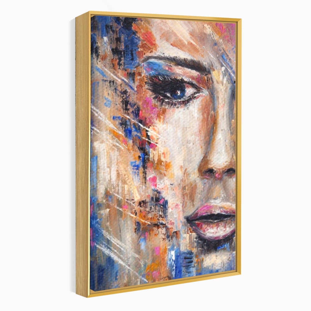 Leinwandbilder LuxCanva Premium Leinwandbilder® A1363, Portrait Blau, Wohnen, Frau, Chip, Mehrfarbig, Schönheit, Schlafzimmer, Lebendige Farben