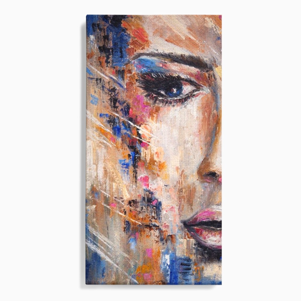 Leinwandbilder LuxCanva Premium Leinwandbilder® A1363, Portrait Blau, Wohnen, Frau, Chip, Mehrfarbig, Schönheit, Schlafzimmer, Lebendige Farben