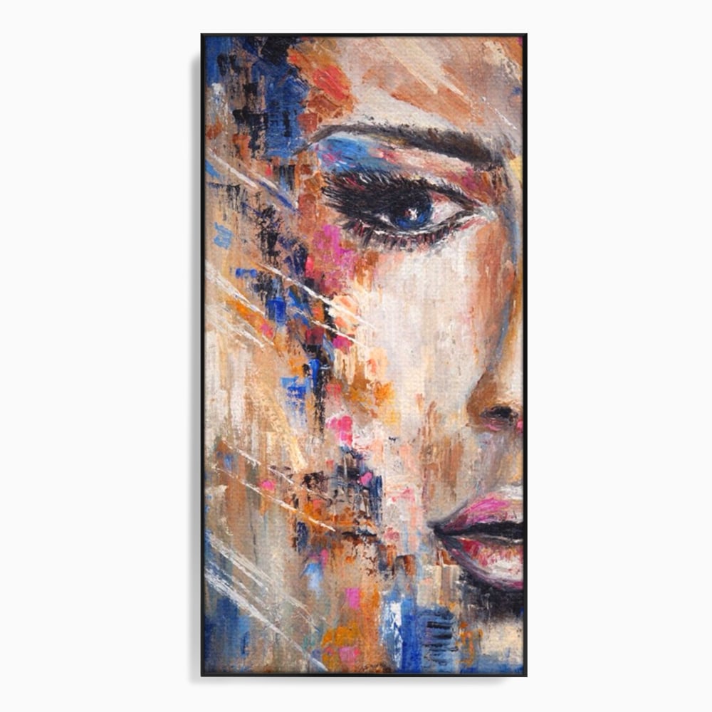 Leinwandbilder LuxCanva Premium Leinwandbilder® A1363, Portrait Blau, Wohnen, Frau, Chip, Mehrfarbig, Schönheit, Schlafzimmer, Lebendige Farben
