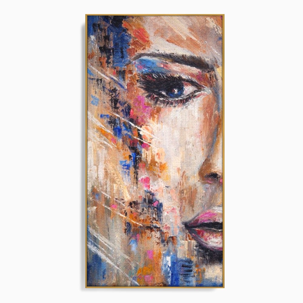Leinwandbilder LuxCanva Premium Leinwandbilder® A1363, Portrait Blau, Wohnen, Frau, Chip, Mehrfarbig, Schönheit, Schlafzimmer, Lebendige Farben