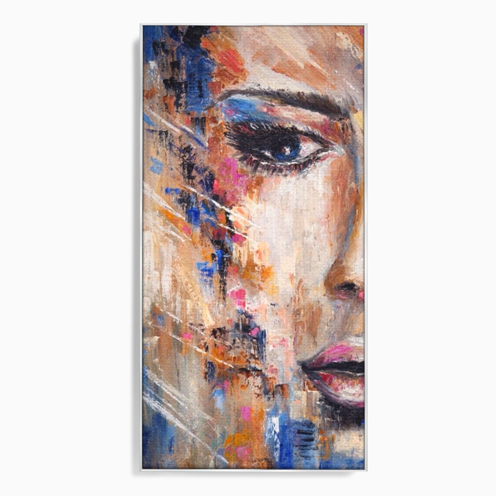 Leinwandbilder LuxCanva Premium Leinwandbilder® A1363, Portrait Blau, Wohnen, Frau, Chip, Mehrfarbig, Schönheit, Schlafzimmer, Lebendige Farben