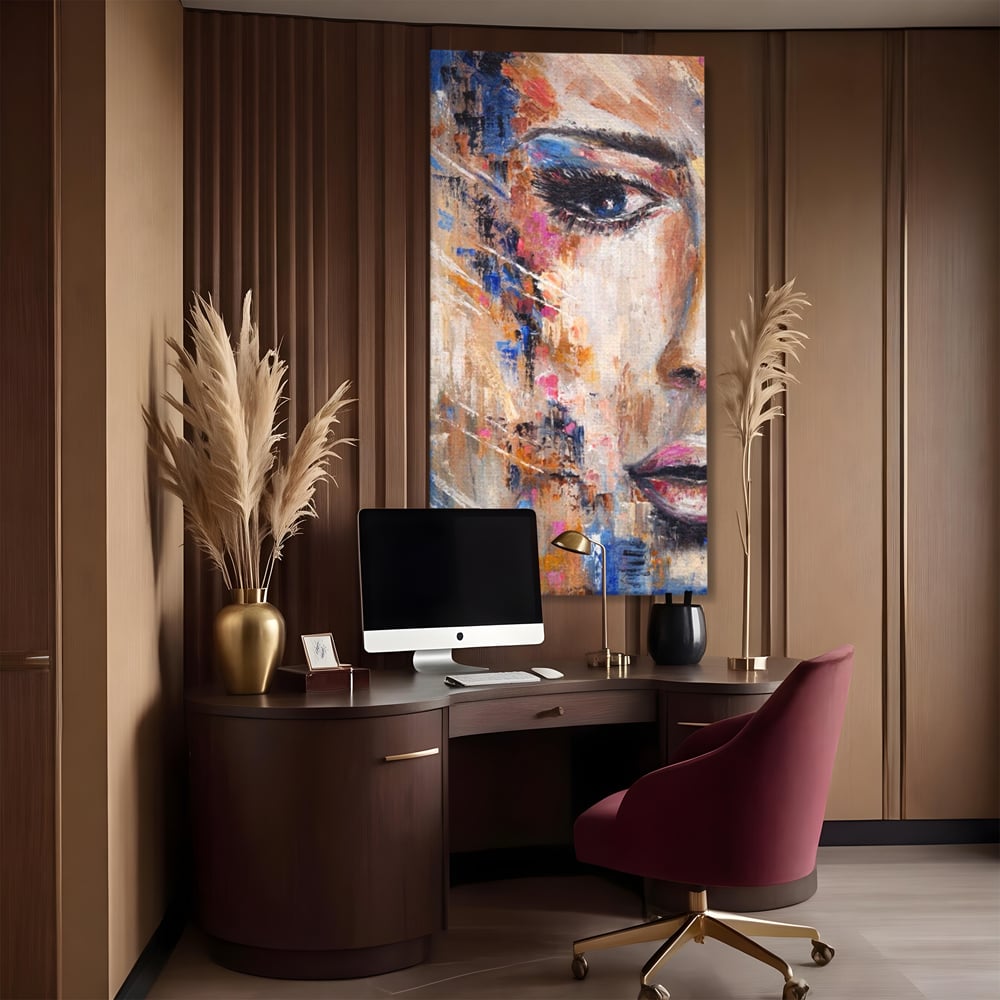 Leinwandbilder LuxCanva Premium Leinwandbilder® A1363, Portrait Blau, Wohnen, Frau, Chip, Mehrfarbig, Schönheit, Schlafzimmer, Lebendige Farben