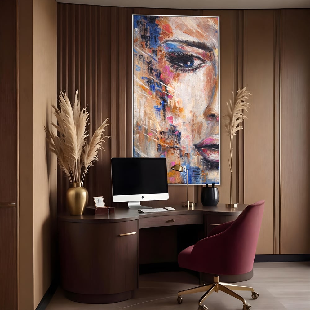 Leinwandbilder LuxCanva Premium Leinwandbilder® A1363, Portrait Blau, Wohnen, Frau, Chip, Mehrfarbig, Schönheit, Schlafzimmer, Lebendige Farben
