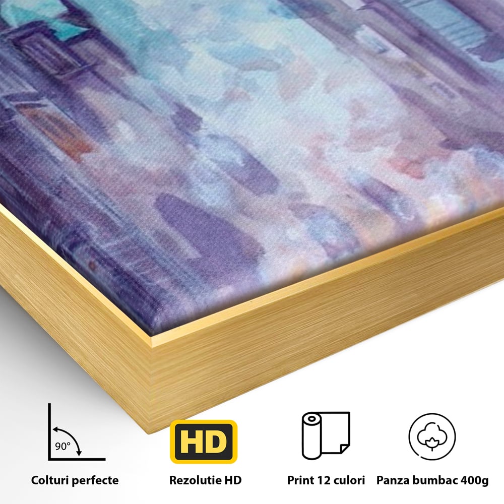 Tablou Canvas Premium LuxCanva® A1364, Orange Car , Living, Masina, Portocaliu, Oras, Dormitor, Culori Vibrante