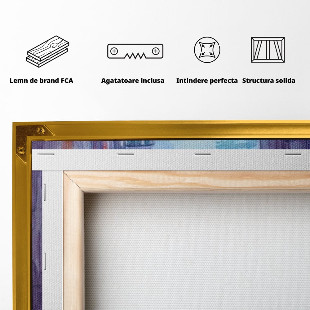 Tablou Canvas Premium LuxCanva® A1364, Orange Car , Living, Masina, Portocaliu, Oras, Dormitor, Culori Vibrante