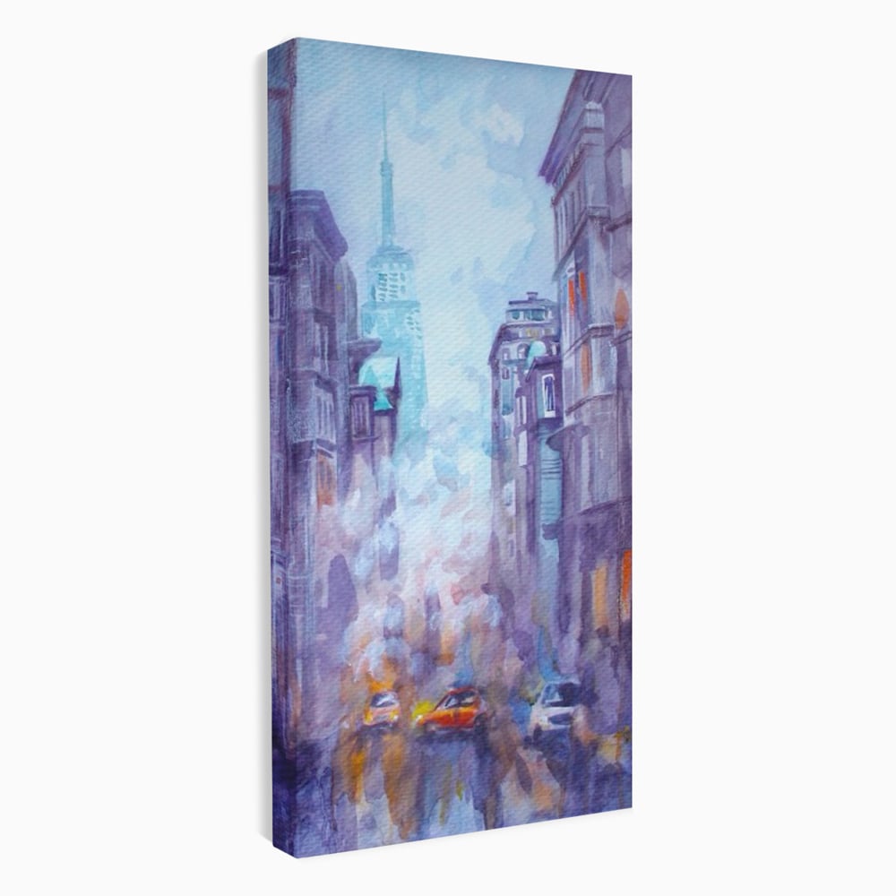 Tablou Canvas Premium LuxCanva® A1364, Orange Car , Living, Masina, Portocaliu, Oras, Dormitor, Culori Vibrante