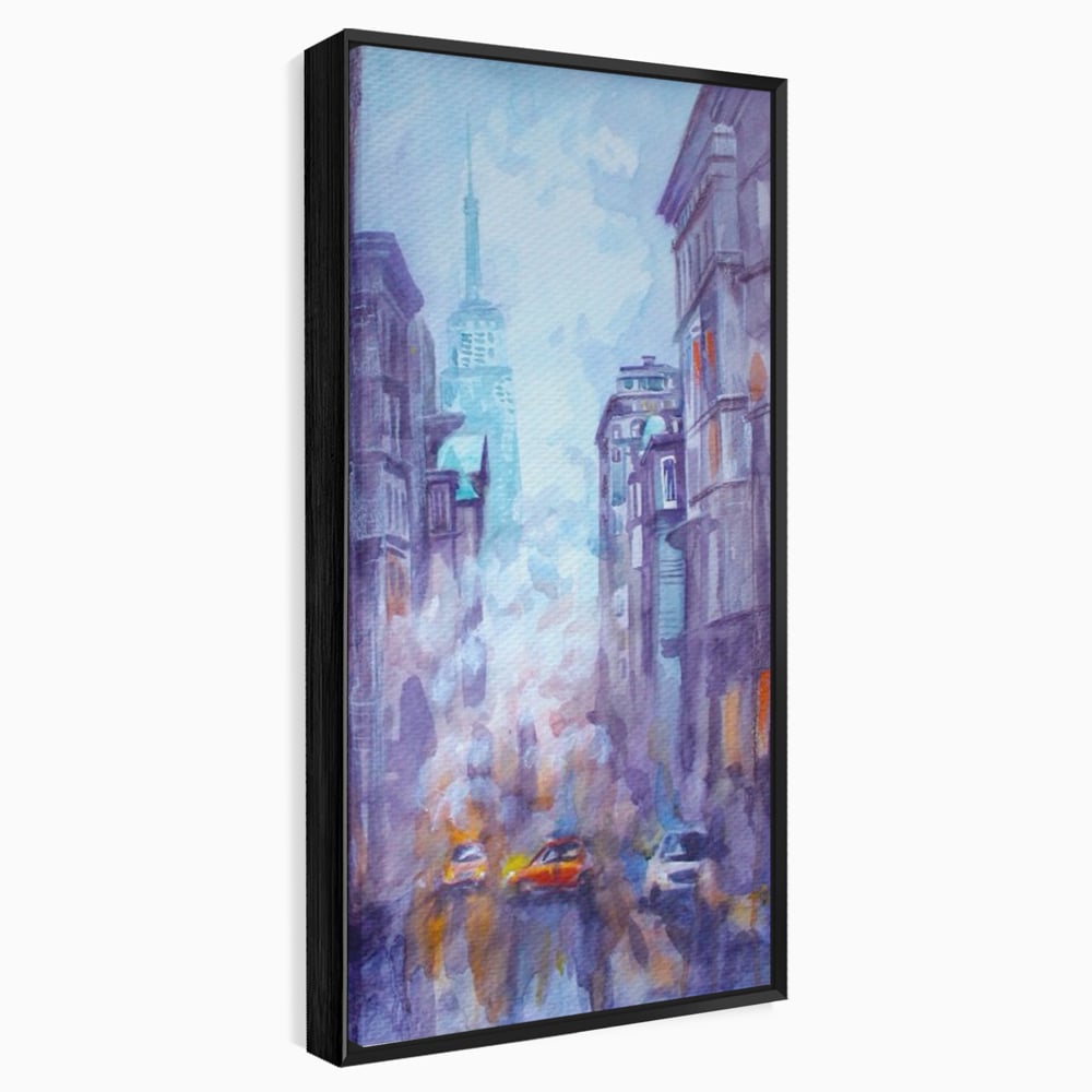 Tablou Canvas Premium LuxCanva® A1364, Orange Car , Living, Masina, Portocaliu, Oras, Dormitor, Culori Vibrante