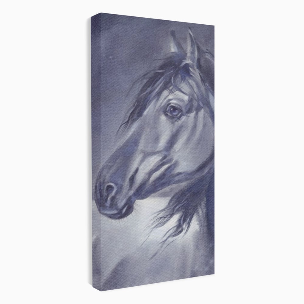 Tablou Canvas Premium LuxCanva® A1365, Calul Gri , Living, Animal, Portret, Mamifer, Dormitor, Culori Vibrante