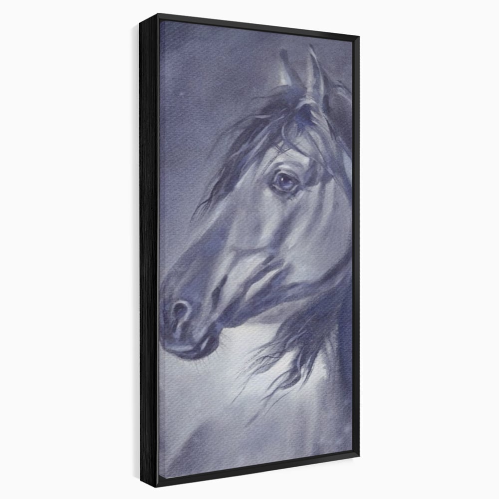Tablou Canvas Premium LuxCanva® A1365, Calul Gri , Living, Animal, Portret, Mamifer, Dormitor, Culori Vibrante