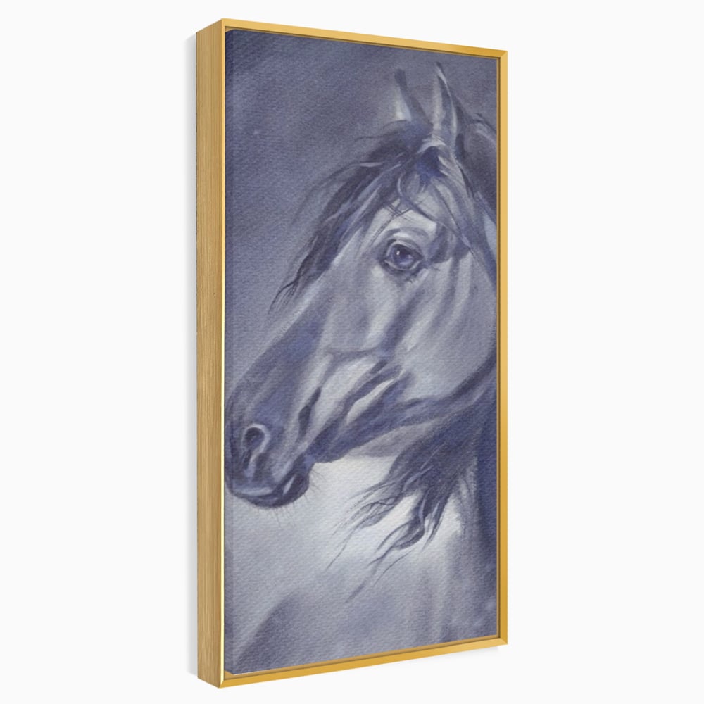 Tablou Canvas Premium LuxCanva® A1365, Calul Gri , Living, Animal, Portret, Mamifer, Dormitor, Culori Vibrante