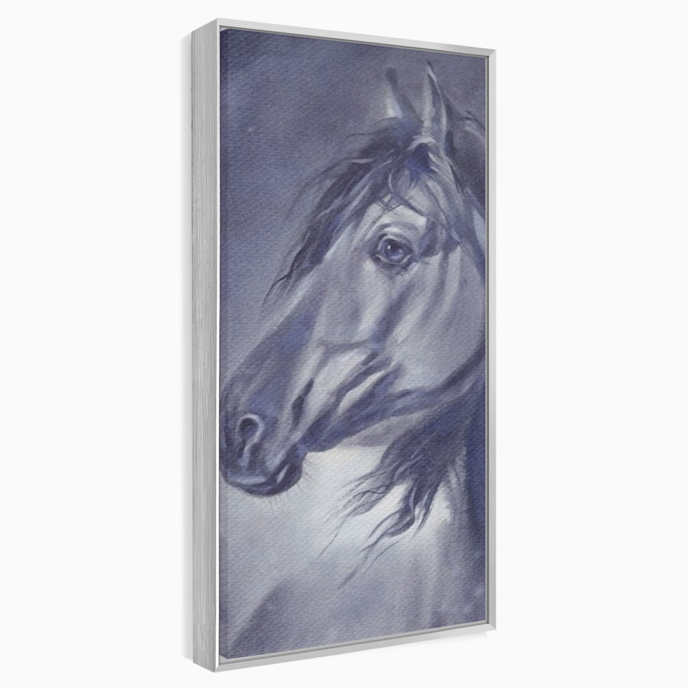 Tablou Canvas Premium LuxCanva® A1365, Calul Gri , Living, Animal, Portret, Mamifer, Dormitor, Culori Vibrante