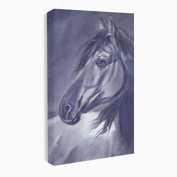 Tablou Canvas Premium LuxCanva® A1365, Calul Gri , Living, Animal, Portret, Mamifer, Dormitor, Culori Vibrante
