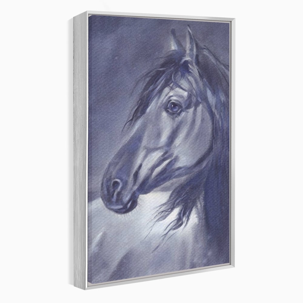 Tablou Canvas Premium LuxCanva® A1365, Calul Gri , Living, Animal, Portret, Mamifer, Dormitor, Culori Vibrante