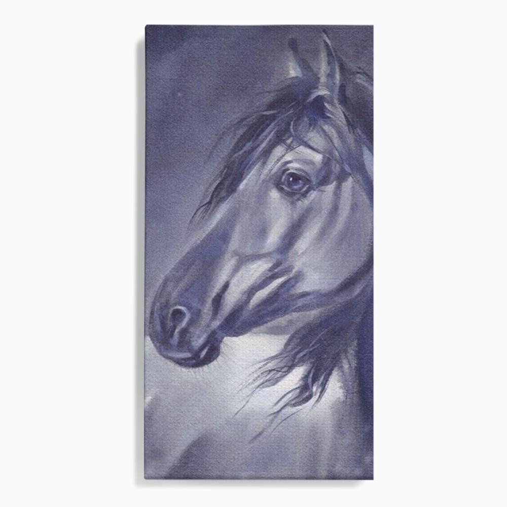 Tablou Canvas Premium LuxCanva® A1365, Calul Gri , Living, Animal, Portret, Mamifer, Dormitor, Culori Vibrante