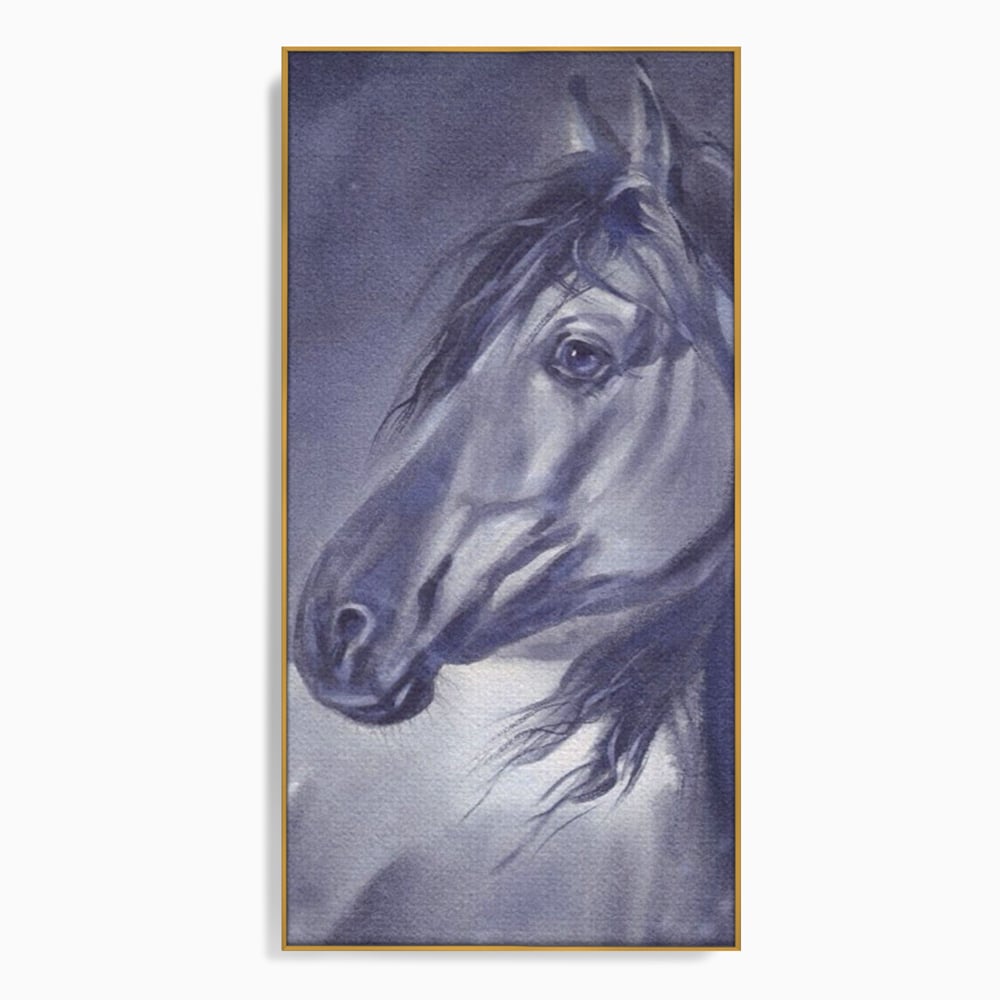 Tablou Canvas Premium LuxCanva® A1365, Calul Gri , Living, Animal, Portret, Mamifer, Dormitor, Culori Vibrante