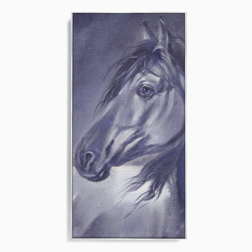 Tablou Canvas Premium LuxCanva® A1365, Calul Gri , Living, Animal, Portret, Mamifer, Dormitor, Culori Vibrante