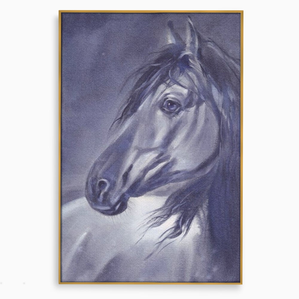 Tablou Canvas Premium LuxCanva® A1365, Calul Gri , Living, Animal, Portret, Mamifer, Dormitor, Culori Vibrante