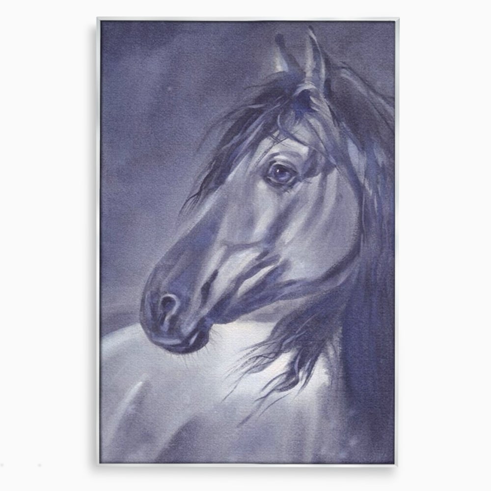 Tablou Canvas Premium LuxCanva® A1365, Calul Gri , Living, Animal, Portret, Mamifer, Dormitor, Culori Vibrante