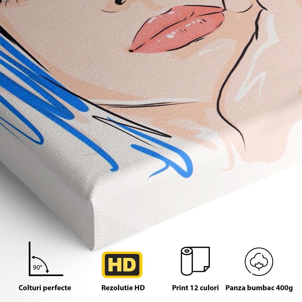 Tablou Canvas Premium LuxCanva® A1366, Girl In Love , Living, Fata, Visatoare, Iubire, Dormitor, Culori Vibrante