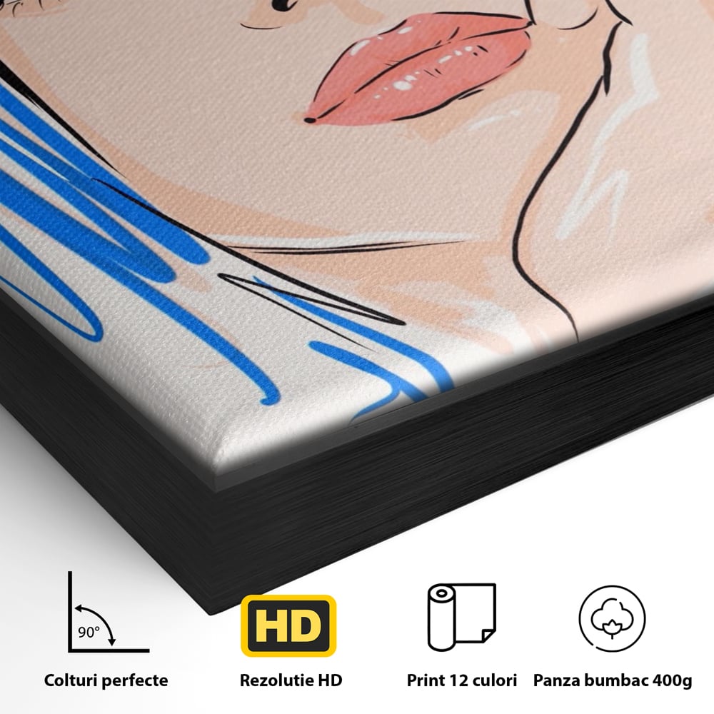 Tablou Canvas Premium LuxCanva® A1366, Girl In Love , Living, Fata, Visatoare, Iubire, Dormitor, Culori Vibrante