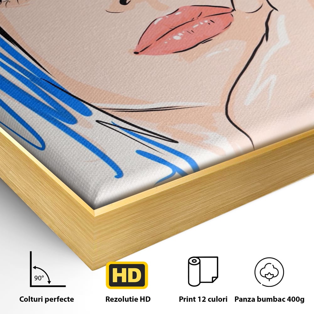 Tablou Canvas Premium LuxCanva® A1366, Girl In Love , Living, Fata, Visatoare, Iubire, Dormitor, Culori Vibrante