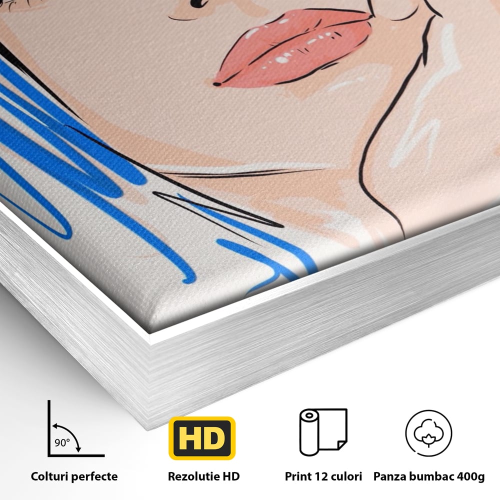 Tablou Canvas Premium LuxCanva® A1366, Girl In Love , Living, Fata, Visatoare, Iubire, Dormitor, Culori Vibrante