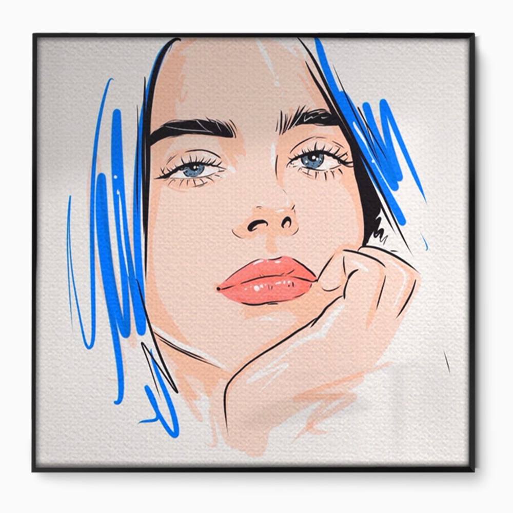 Tablou Canvas Premium LuxCanva® A1366, Girl In Love , Living, Fata, Visatoare, Iubire, Dormitor, Culori Vibrante