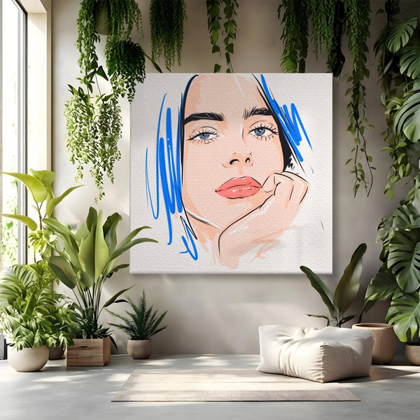 Tablou Canvas Premium LuxCanva® A1366, Girl In Love , Living, Fata, Visatoare, Iubire, Dormitor, Culori Vibrante