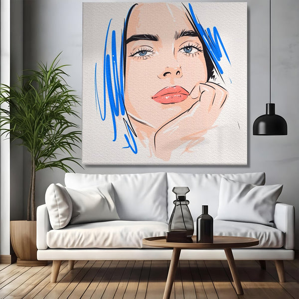 Tablou Canvas Premium LuxCanva® A1366, Girl In Love , Living, Fata, Visatoare, Iubire, Dormitor, Culori Vibrante