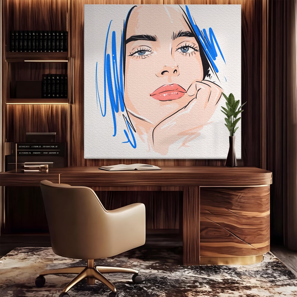 Tablou Canvas Premium LuxCanva® A1366, Girl In Love , Living, Fata, Visatoare, Iubire, Dormitor, Culori Vibrante