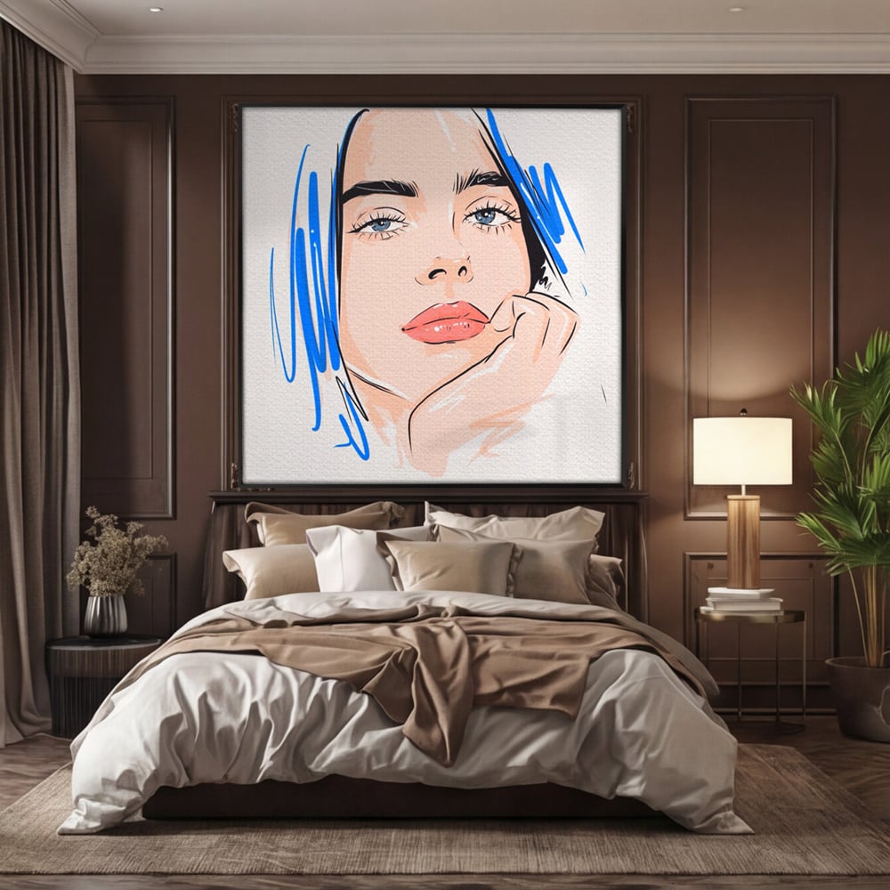Tablou Canvas Premium LuxCanva® A1366, Girl In Love , Living, Fata, Visatoare, Iubire, Dormitor, Culori Vibrante