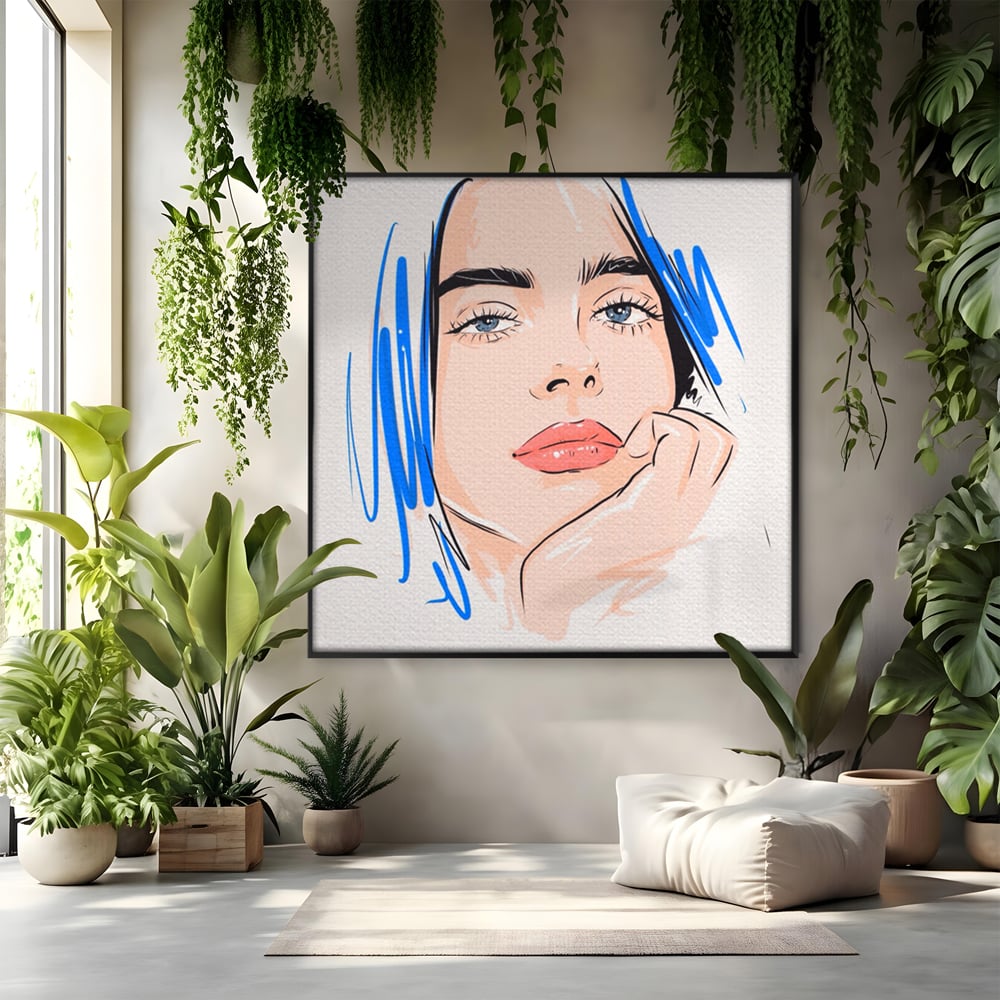 Tablou Canvas Premium LuxCanva® A1366, Girl In Love , Living, Fata, Visatoare, Iubire, Dormitor, Culori Vibrante