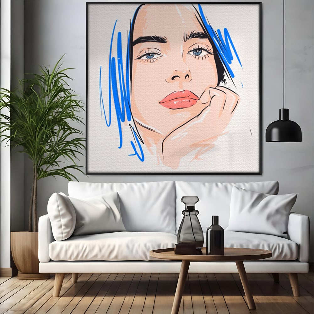 Tablou Canvas Premium LuxCanva® A1366, Girl In Love , Living, Fata, Visatoare, Iubire, Dormitor, Culori Vibrante