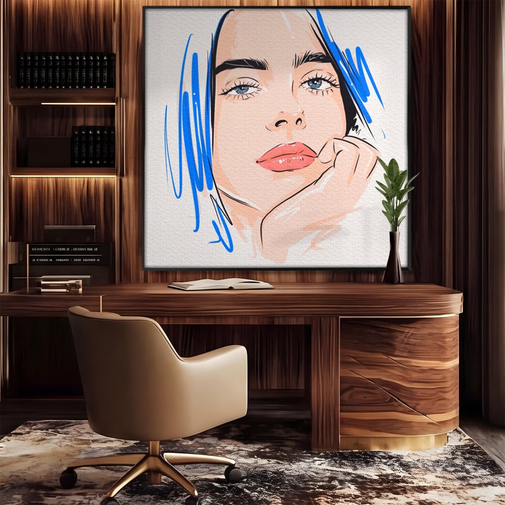 Tablou Canvas Premium LuxCanva® A1366, Girl In Love , Living, Fata, Visatoare, Iubire, Dormitor, Culori Vibrante