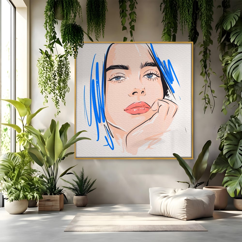 Tablou Canvas Premium LuxCanva® A1366, Girl In Love , Living, Fata, Visatoare, Iubire, Dormitor, Culori Vibrante