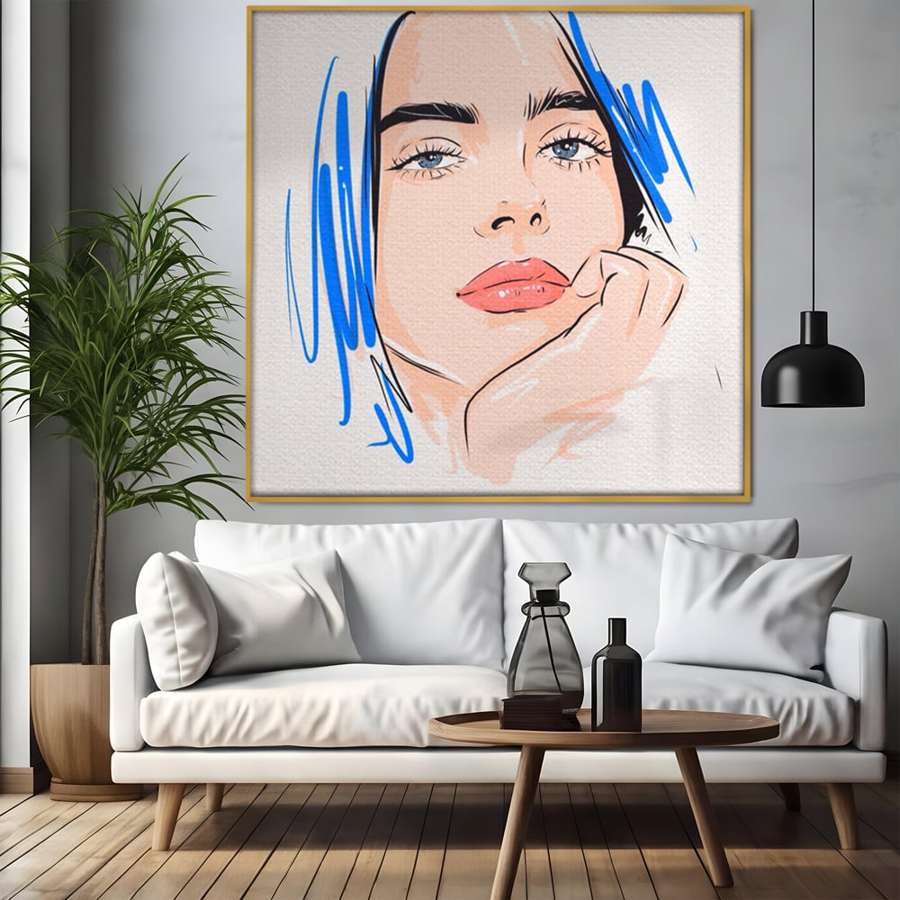 Tablou Canvas Premium LuxCanva® A1366, Girl In Love , Living, Fata, Visatoare, Iubire, Dormitor, Culori Vibrante