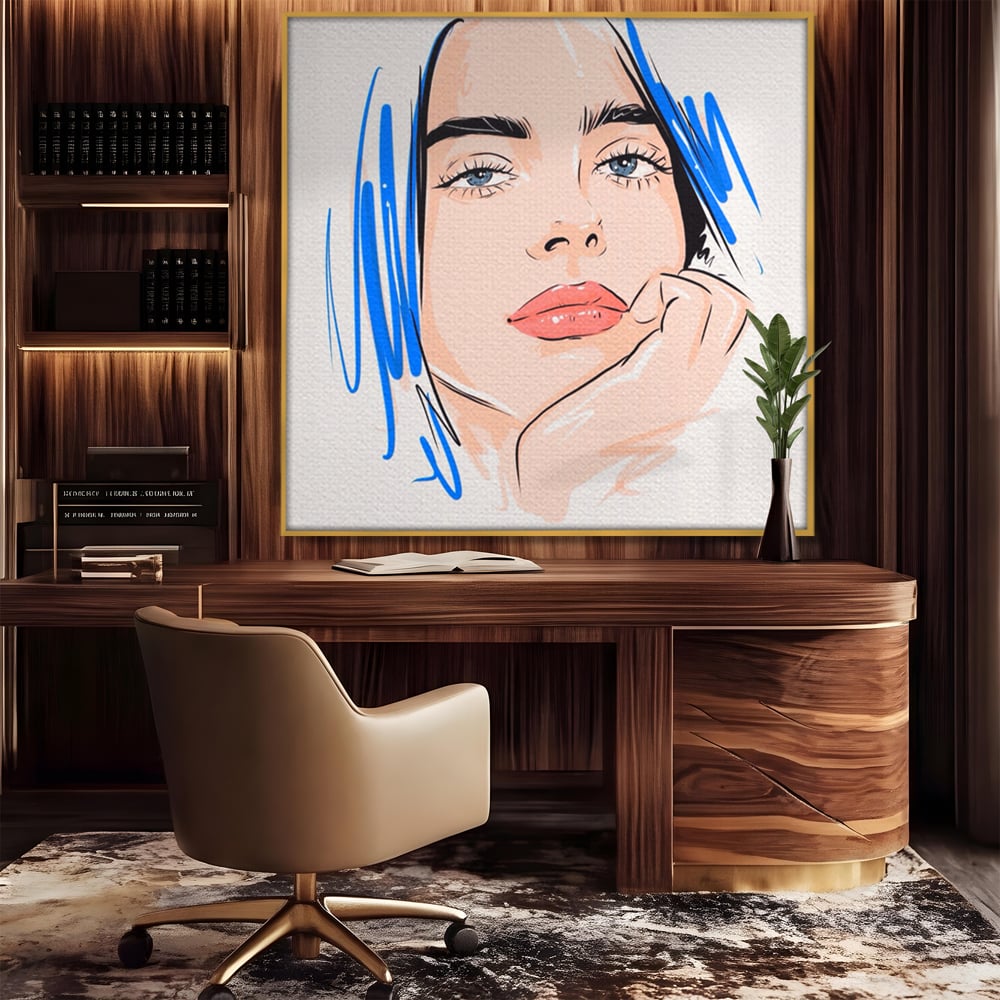 Tablou Canvas Premium LuxCanva® A1366, Girl In Love , Living, Fata, Visatoare, Iubire, Dormitor, Culori Vibrante