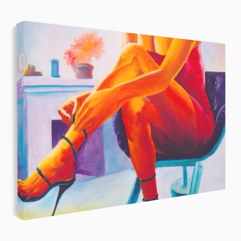 Tablou Canvas Premium, LuxCanva® A1368, Sexy Legs , Living, Femeie, Picioare, Frumusete, Senzual, Dressing, Culori Vibrante