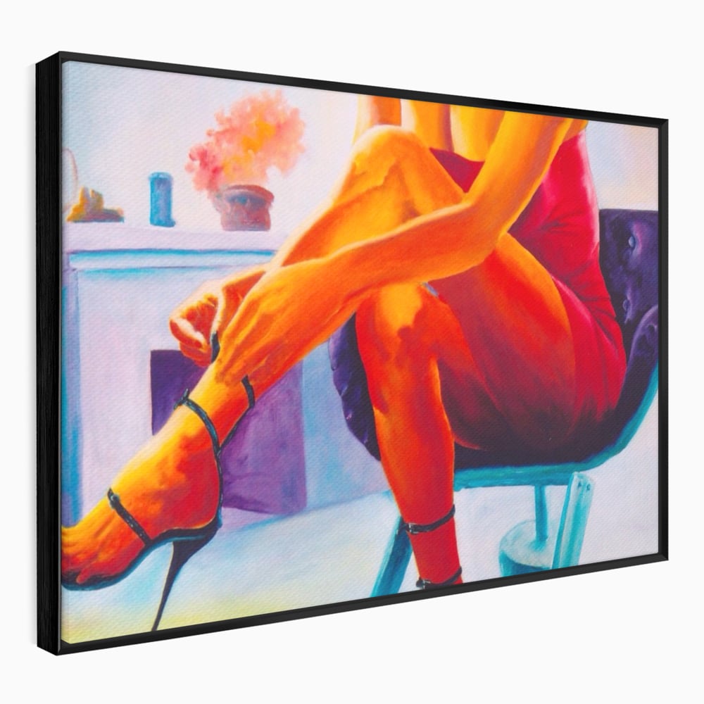 Tablou Canvas Premium, LuxCanva® A1368, Sexy Legs , Living, Femeie, Picioare, Frumusete, Senzual, Dressing, Culori Vibrante