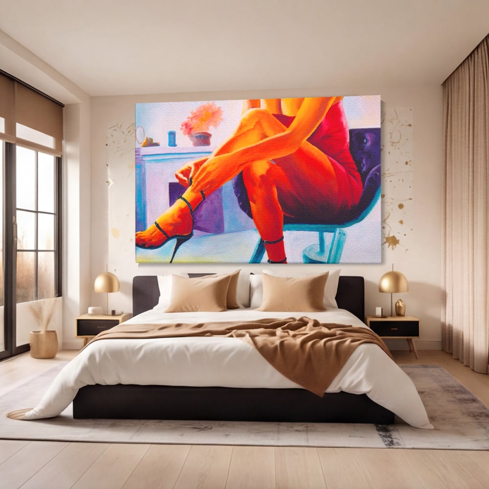 Tablou Canvas Premium, LuxCanva® A1368, Sexy Legs , Living, Femeie, Picioare, Frumusete, Senzual, Dressing, Culori Vibrante