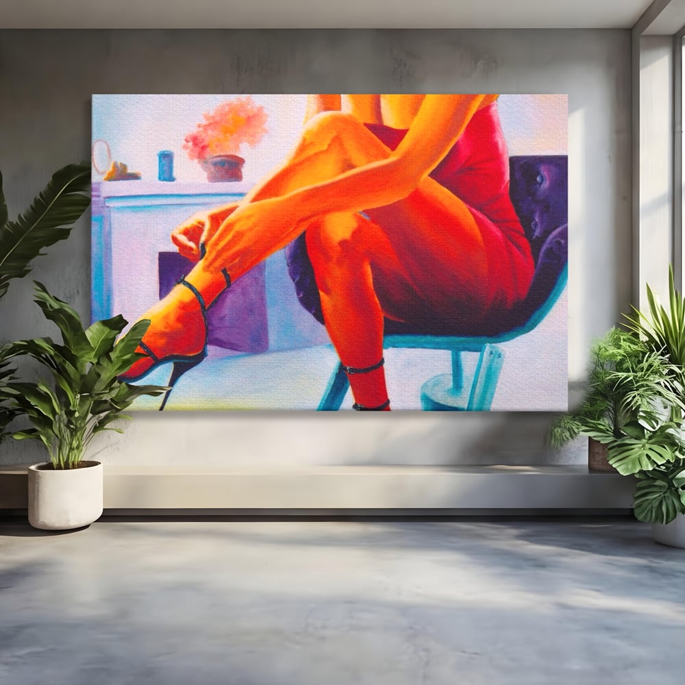 Tablou Canvas Premium, LuxCanva® A1368, Sexy Legs , Living, Femeie, Picioare, Frumusete, Senzual, Dressing, Culori Vibrante