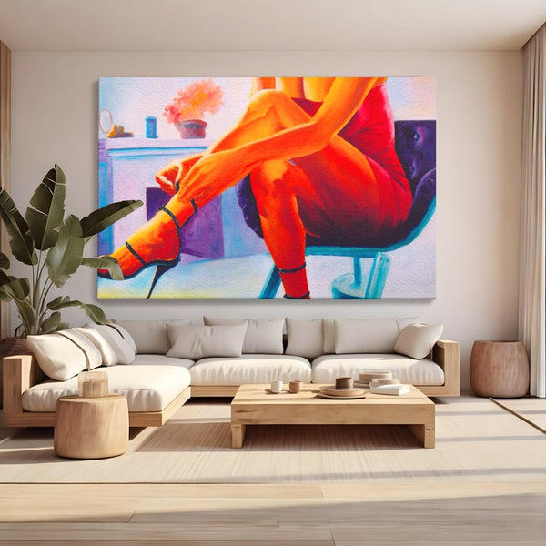 Tablou Canvas Premium, LuxCanva® A1368, Sexy Legs , Living, Femeie, Picioare, Frumusete, Senzual, Dressing, Culori Vibrante